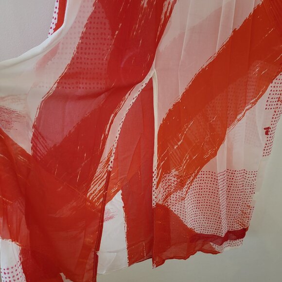 Multi color Red Print Long sheer Beach Kaftan Dress NWOT - Picture 6 of 7